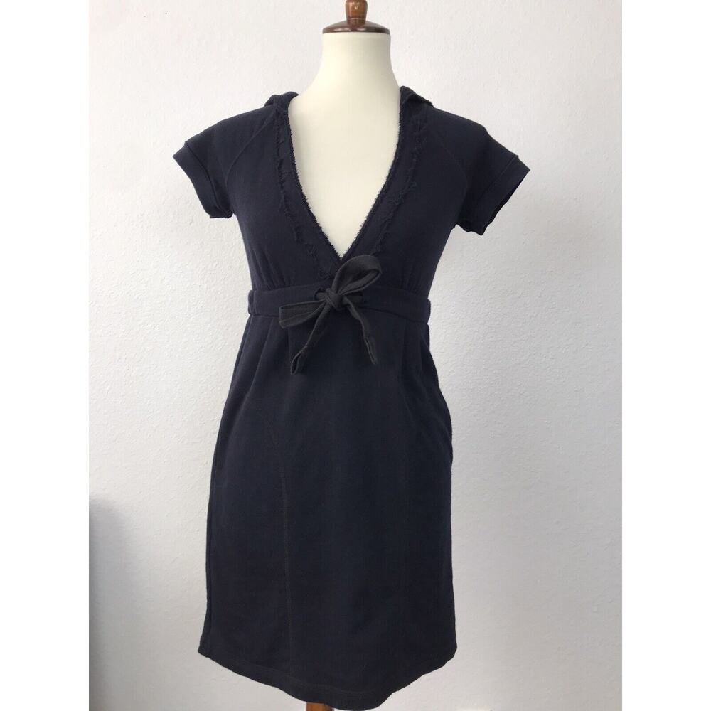 A/X Armani Exchange Plunge Empire Waist Hoodie Mini Dress